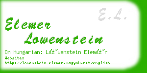elemer lowenstein business card